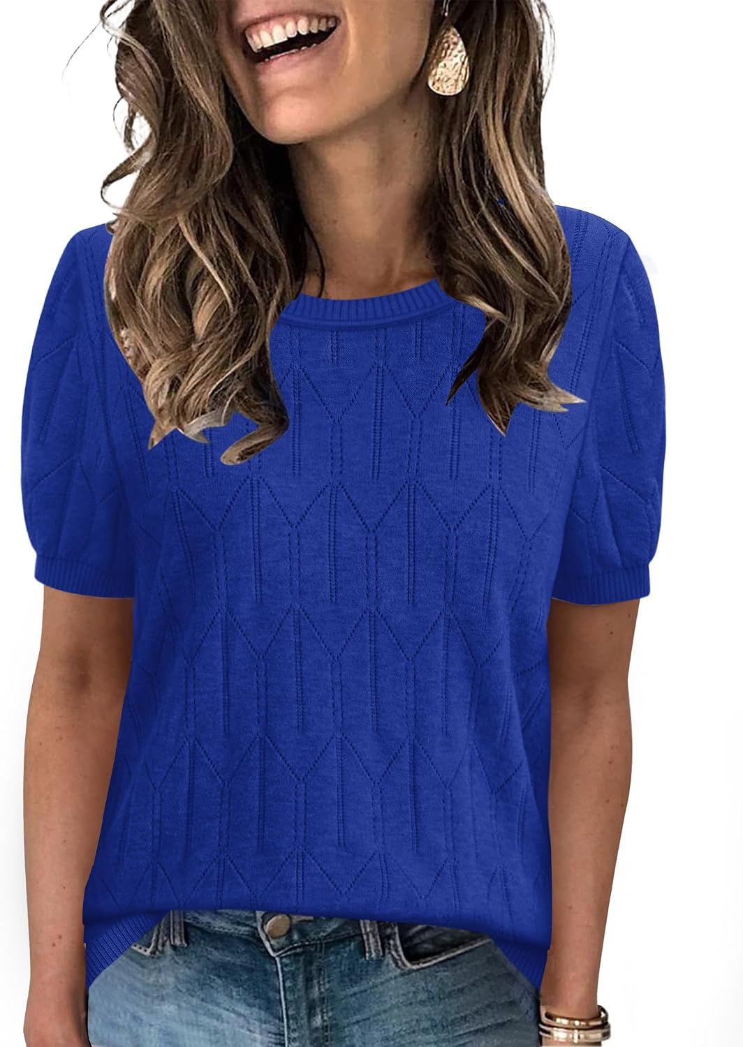 Sampeel short sleeve round neck knit top, photo 14 of 17